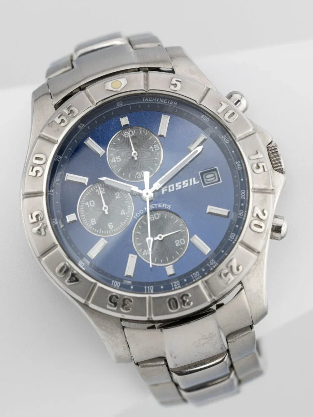 Fossil Blue CH-2332 Chronograph Quartz Analog Men's Watch New Battery